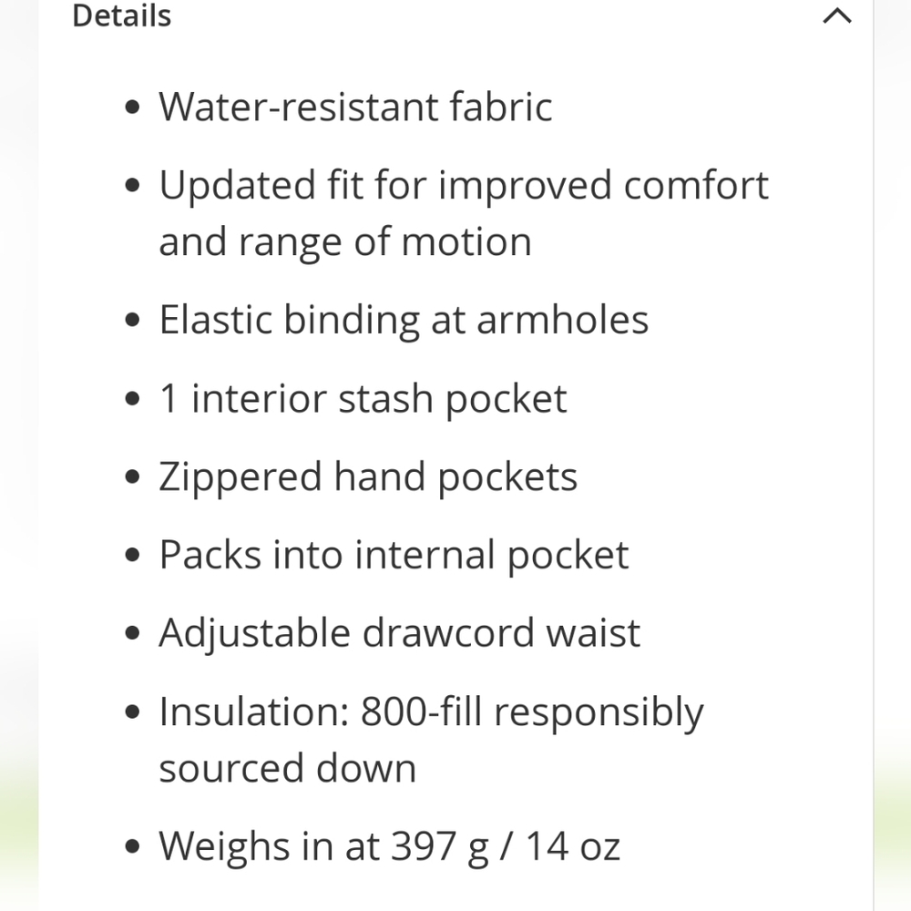 NWT WOMEN'S COTOPAXI FUEGO DOWN VEST - Picture 7 of 7